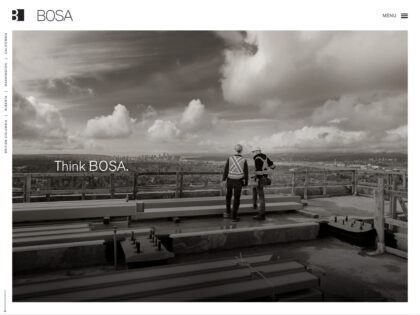 The homepage of the BOSA Development website.