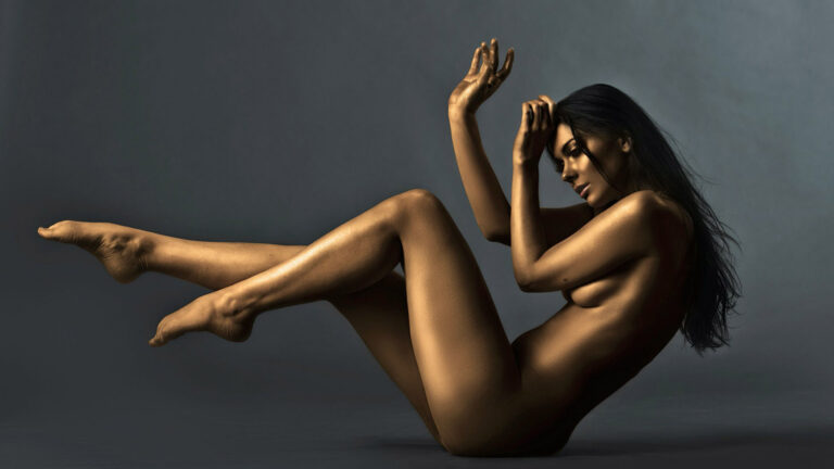 A model strikes a pose.