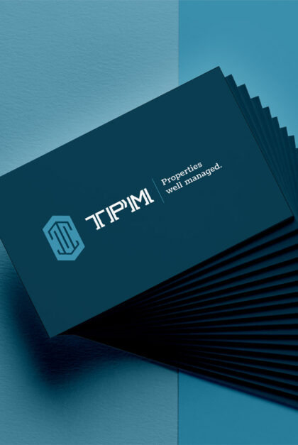 TPM business cards with the logo and tagline: Properties well managed.