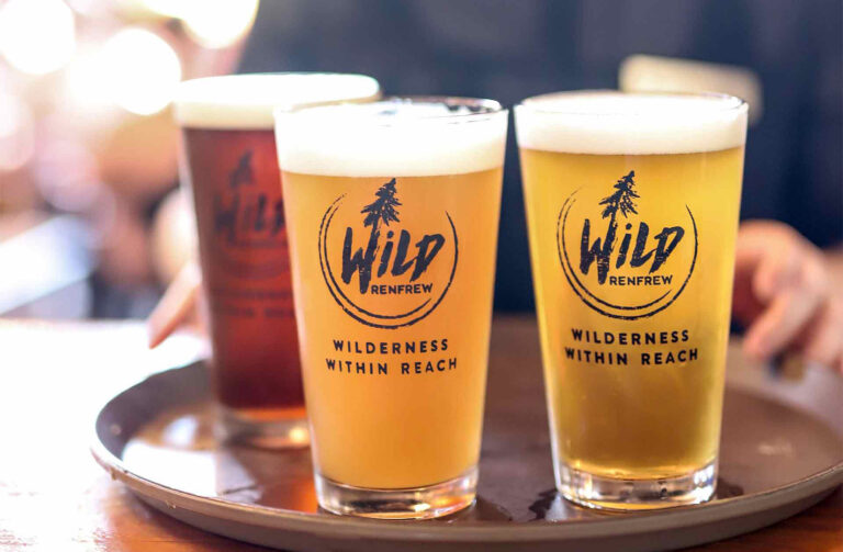 Wild Renfrew branded pint glasses