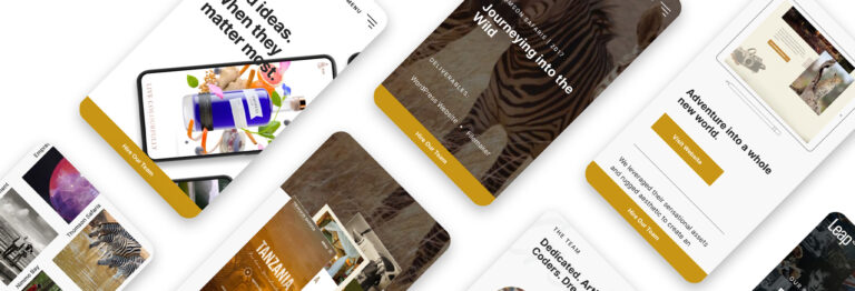 Several phones lie face up, showing videos and photography.